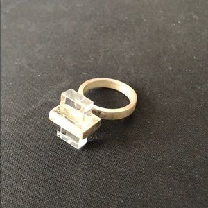 Sterling Silver (826) and clear glass ring